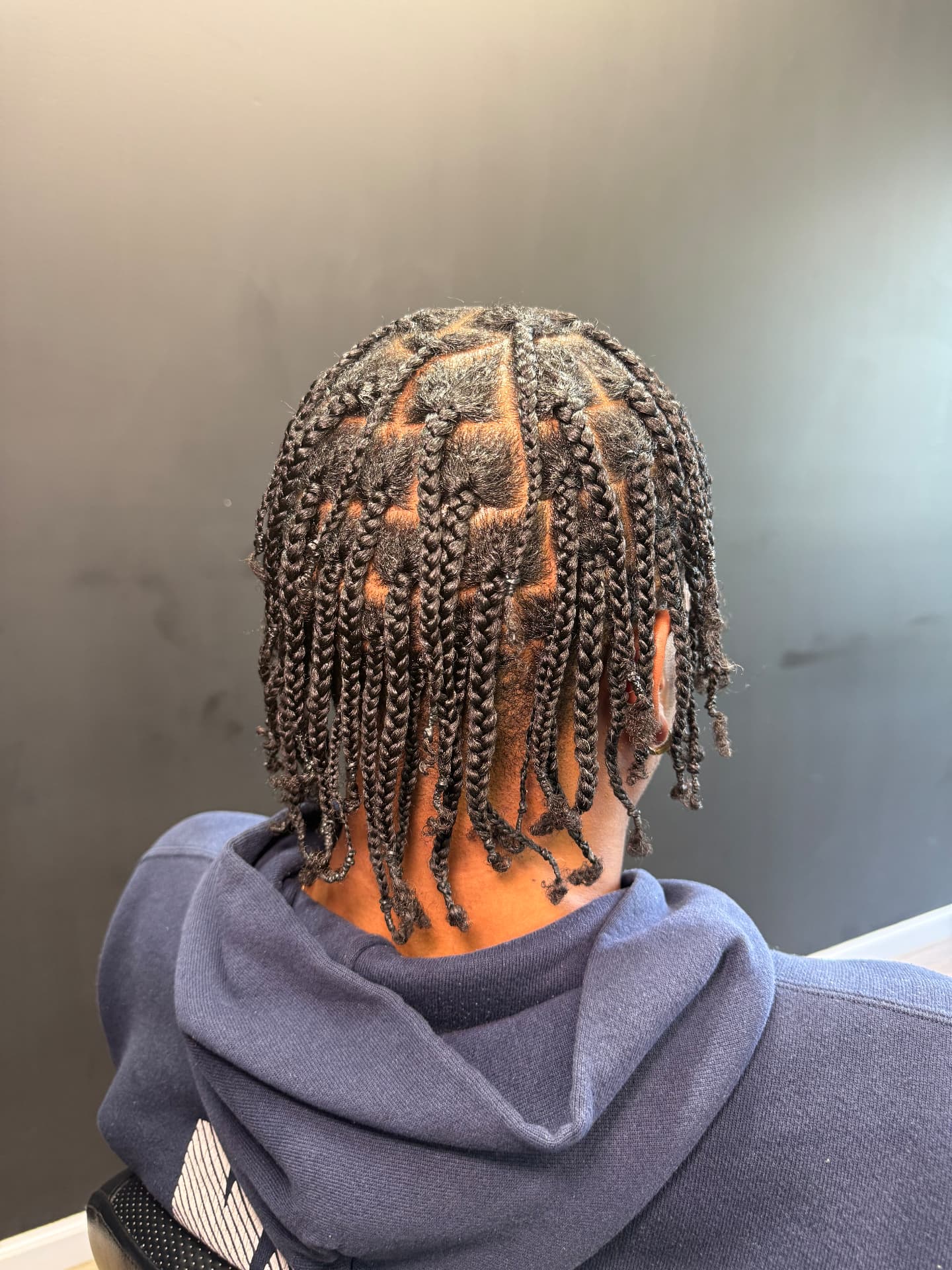 Platted braids on natural hair with no added hair