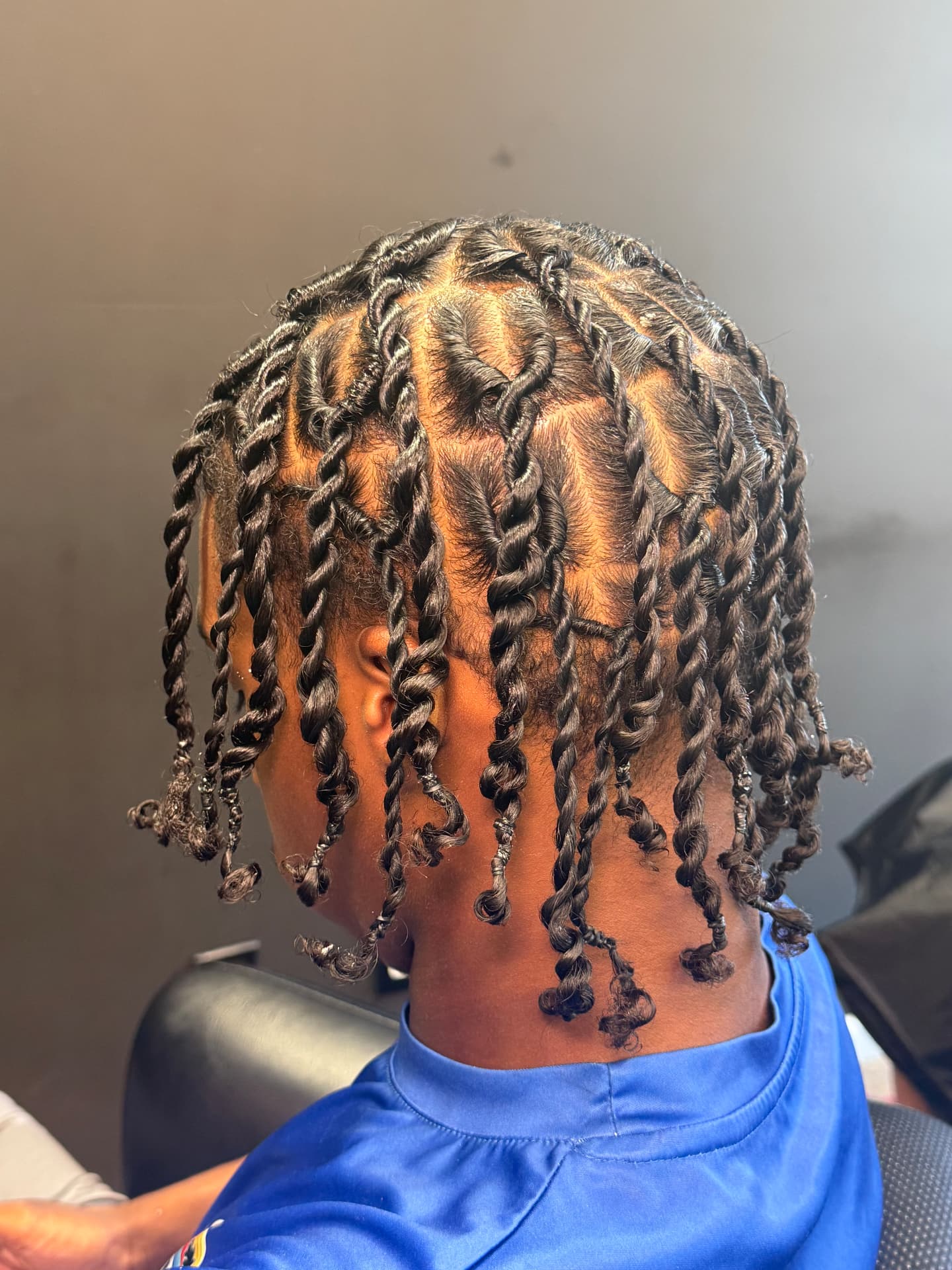 Natural two-strand twists on natural hair